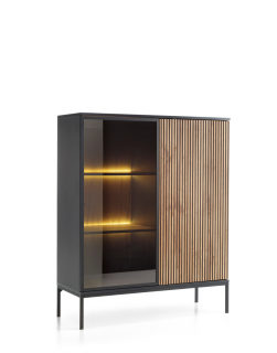 Witryna dwudrzwiowa Sento (WT104) z oświetleniem LED, do salonu