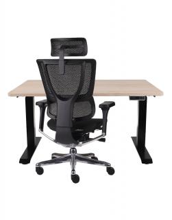 Zestaw: Fotel ergonomiczny biurowy Ioo 2 + Biurko regulowane Alto 101 Black