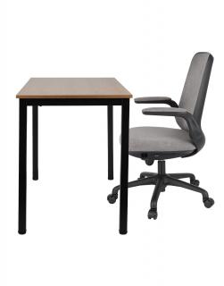 Zestaw: Młodzieżowe krzesło biurowe Easy Black + Biurko Modern KJSTB