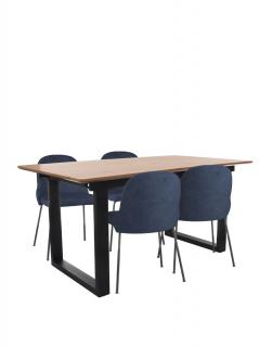Zestaw: Stół rozkładany Grand + 4 krzesła do jadalni Bella Black