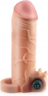 Naturalna nakładka na penisa i jądra z wibracjami - dłuższy 2,5cm, grubszy o 33% - 76874431