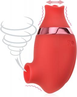 Ssąco-wibrujący masażer łechtaczki z ruchomym języczkiem - 7 poziomów intensywności - 71738614