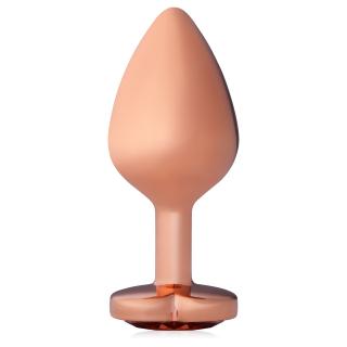 Stalowy korek analny z diamentem w kształcie serca 8,2 cm - 70868345