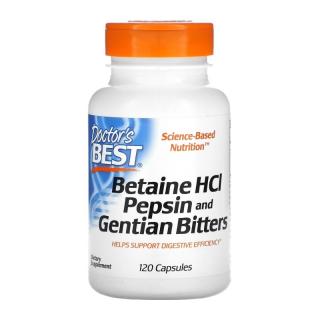 DOCTOR'S BEST Betaine HCl Pepsin Gentian 120 caps.