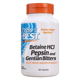 DOCTOR'S BEST Betaine HCl Pepsin Gentian 360 caps.