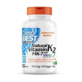 DOCTOR'S BEST Vitamin K2 MK-7 100 mcg 60 veg caps.