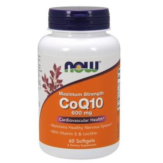 NOW FOODS Koenzym Q10 600 mg Lecithin  Vitamin E 60 caps.