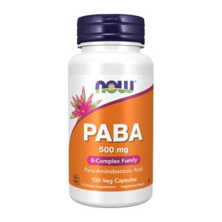 NOW FOODS PABA 500 mg 100 veg caps.