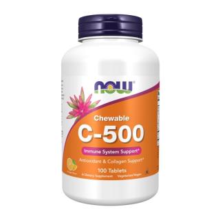 NOW FOODS Witamina C-500 Orange Chewable 100 tabs.