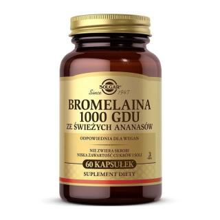 SOLGAR Bromelaina 1000 GDU ze świeżych ananasów 60 caps.