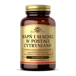 SOLGAR Cytrynian Wapnia i Magnezu 50 tabs.