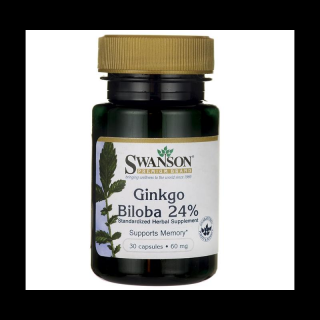 SWANSON Ginkgo Biloba 24% 60 mg 30 caps.