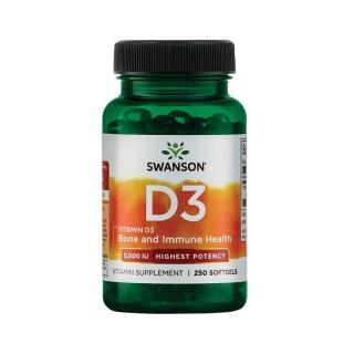 SWANSON Witamina D3 5000 IU 250 softgels