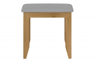 Drewniany stołek z siedziskiem tapicerowanym dąb naturalny / szary HESTON
