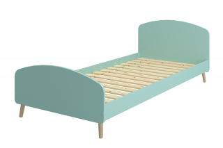 Duże łóżko dla dziecka pastelowe zielone GAIA