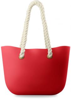 SILIKONOWA TOREBKA TORBA SHOPPER BAG,JELLY BAG - GUMA - CZERWONY