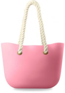 SILIKONOWA TOREBKA TORBA SHOPPER BAG,JELLY BAG - GUMA - JASNY RÓŻ