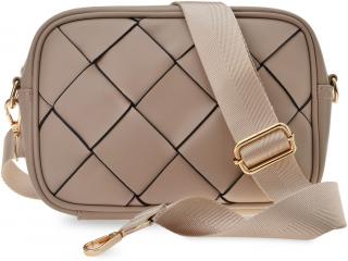 Torebka damska VICTORIACO pleciona pikowana listonoszka crossbody - beżowa