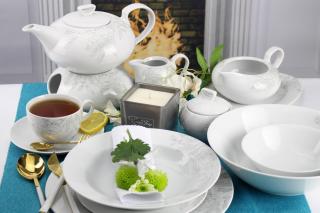 Serwis obiadowo - herbaciany na 12 osób (110 el) Chodzież - Yvonne W017 ROSE