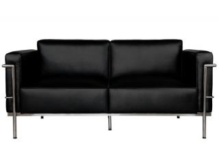 Dwuosobowa skórzana sofa inspirowana projektem LC3