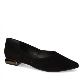 Baleriny Chebello 2437-037 Czarne zamsz