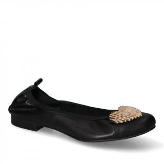 Baleriny Nicole 3001/001 Czarne lico
