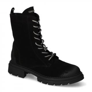 Botki Chebello 4283-034 Czarne zamsz