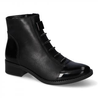 Botki Contes 457S Czarne lico+ lakier