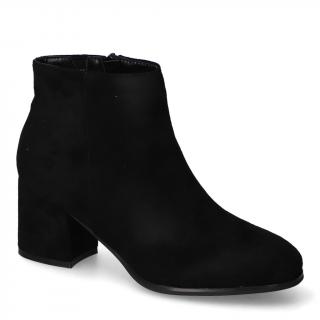 Botki damskie 9591 Czarne zamsz