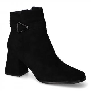 Botki damskie JH23-73 Czarne zamsz