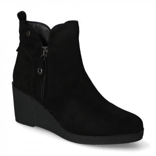 Botki damskie OM5519-1 Czarne zamsz