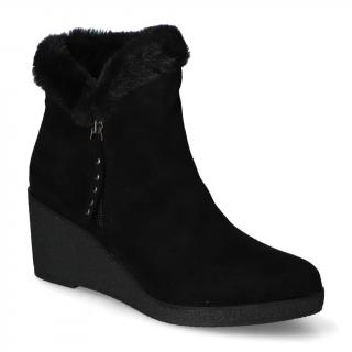Botki damskie OM5525-1 Czarne zamsz