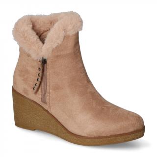 Botki damskie OM5525-2 Khaki zamsz