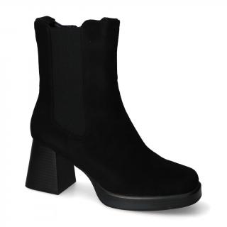 Botki damskie Y2235 Czarne zamsz