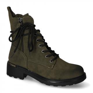 Botki Jezzi 21BT35-4226 Ciemny zielony
