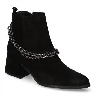 Botki Karino 3949/003-F Czarne zamsz