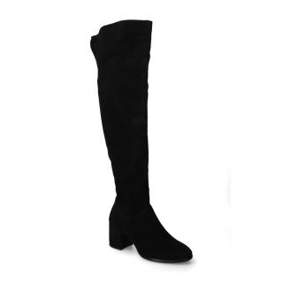 Kozaki Nicole 2582/028 Czarne zamsz