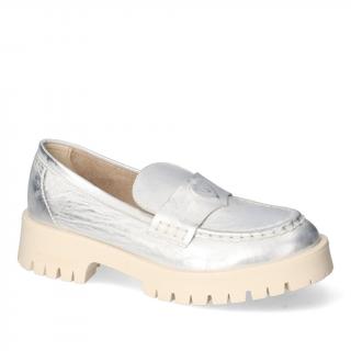 Mokasyny CheBello 2929-435 Srebrne lico