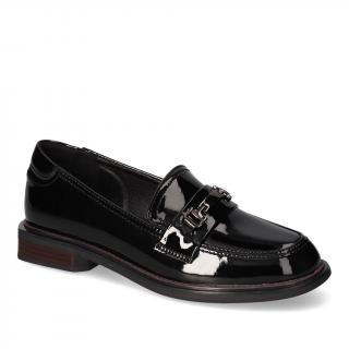 Mokasyny Filippo DP6306/24BK Czarne lakier