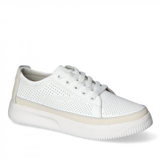 Półbuty Sneakersy Sergio Leone SP020 Białe/Beż lico
