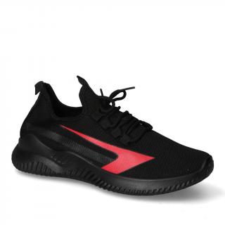 Sneakersy męskie A5036-3 Czarne/Czerwone