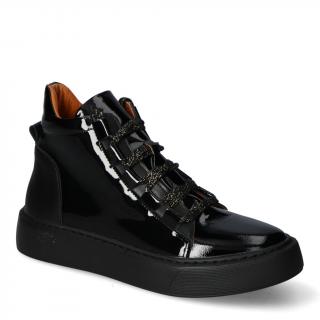 Sneakersy TUOMO 1862 Czarne lakier+lico