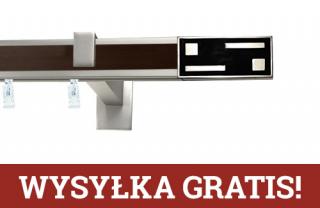 Karnisz apartamentowy aveno pojedynczy 31x13mm Aster Chrom mat - wenge