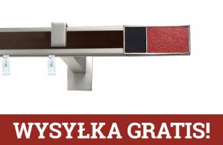 Karnisz apartamentowy aveno pojedynczy 31x13mm Croco R/B Chrom mat - wenge