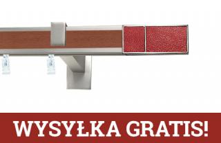 Karnisz apartamentowy aveno pojedynczy 31x13mm Croco Red Chrom - calvados