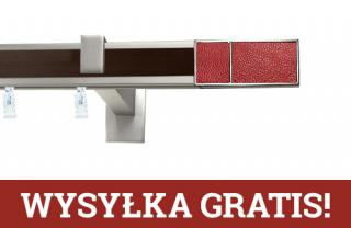 Karnisz apartamentowy aveno pojedynczy 31x13mm Croco Red Chrom mat - wenge