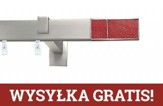 Karnisz apartamentowy aveno pojedynczy 31x13mm Croco Red Chrom mat