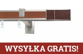 Karnisz apartamentowy aveno pojedynczy 31x13mm Croco Wenge Chrom - calvados