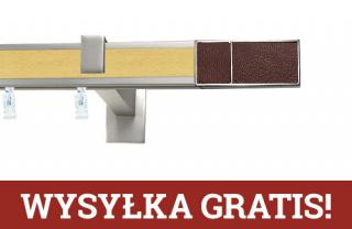 Karnisz apartamentowy aveno pojedynczy 31x13mm Croco Wenge Chrom mat - buk