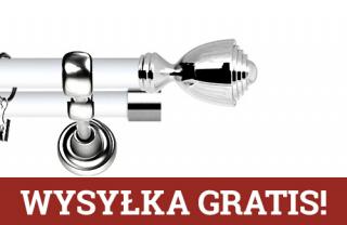 Karnisz Metalowy Prestige podwójny 19/19mm Avanti INOX - biały